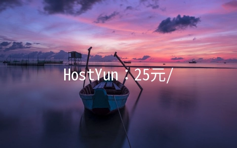 HostYun：25元/月KVM-1GB/10G SSD/500GB(含CN2)/韩国VPS