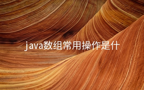 java数组常用操作是什么 - 编程语言